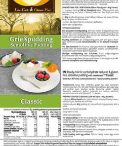 Grießpudding CLASSIC low-carb glutenfrei keto - Grießbrei ohne Stärke zuckerfrei laktosefrei vegan