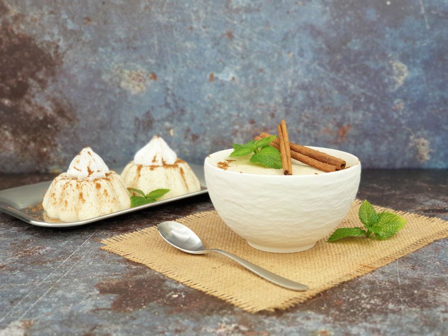 Grießpudding ZIMT low-carb glutenfrei keto - Grießbrei ohne Stärke zuckerfrei laktosefrei vegan