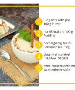 Grießpudding ZIMT low-carb glutenfrei keto – Grießbrei ohne Stärke zuckerfrei laktosefrei vegan
