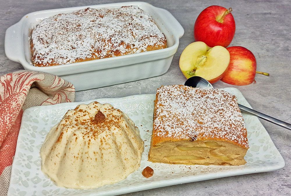 Rezept Apfel Zimt Grießauflauf lowcarb keto glutenfrei