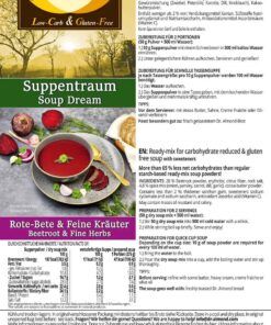 Suppentraum Rote-Bete & Feine Kräuter Tütensuppe low-carb glutenfrei keto vegan