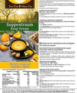 Suppentraum Kürbis & Ingwer Tütensuppe low-carb glutenfrei keto vegan