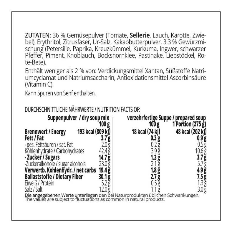 Suppentraum Marokkanische Harira Tütensuppe low-carb glutenfrei keto vegan