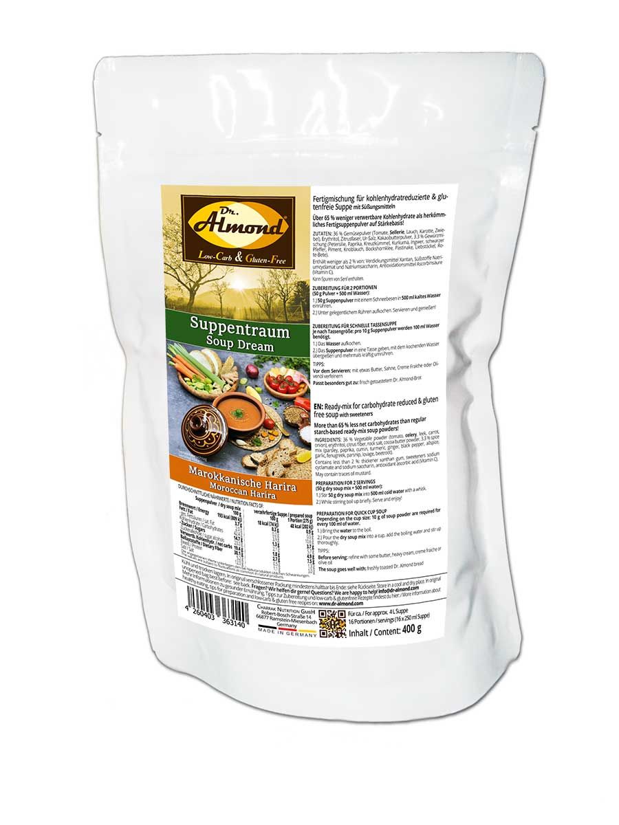 Suppentraum Marokkanische Harira Tütensuppe low-carb glutenfrei keto vegan