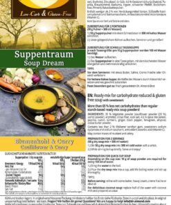 Suppentraum Blumenkohl & Curry Tütensuppe low-carb glutenfrei keto vegan