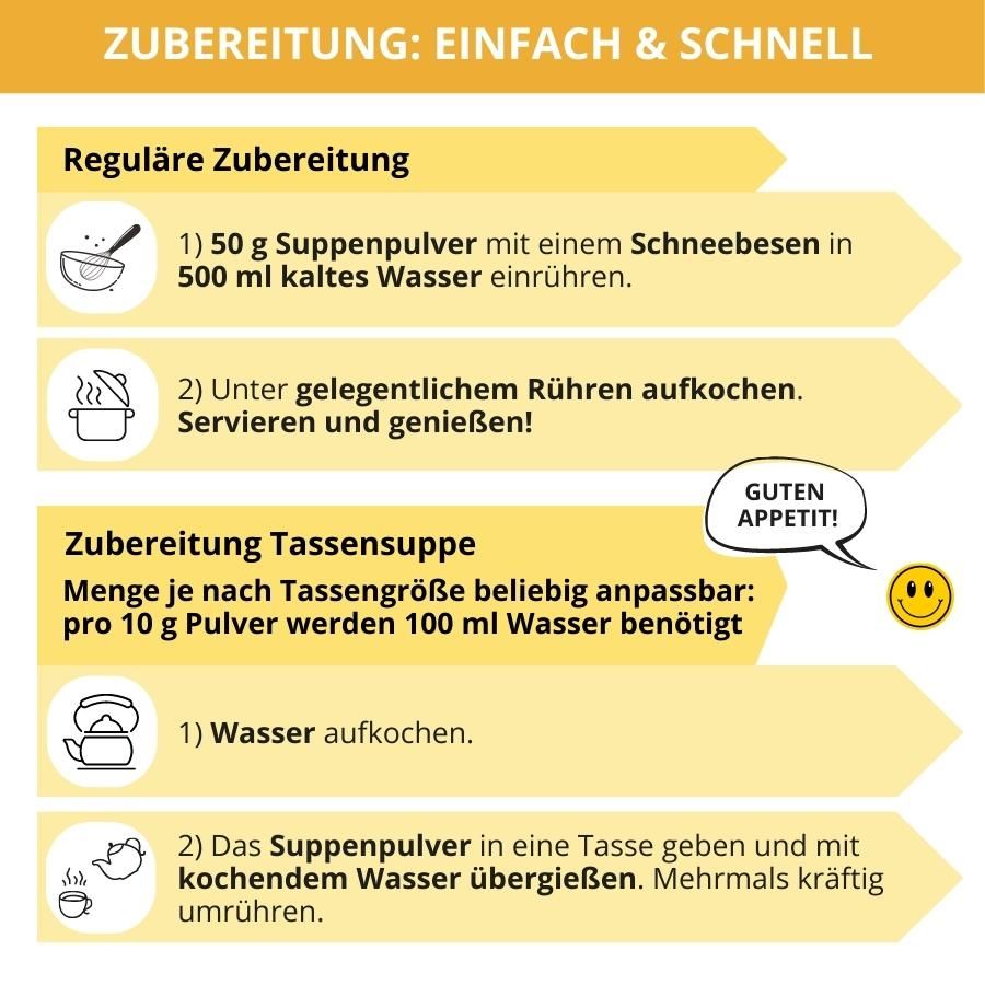 Suppentraum Tütensuppe low-carb glutenfrei keto vegan