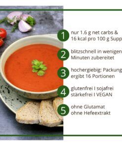 Suppentraum Tomate & Gartenkräuter Tütensuppe low-carb glutenfrei keto vegan