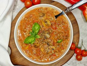 Rezept Pizzasuppe low carb keto glutenfrei