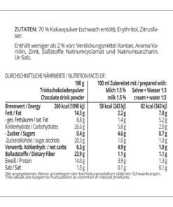Trinkschokolade KAKAO DELUXE - Trinkkakao Kakaopulver low-carb keto glutenfrei sojafrei