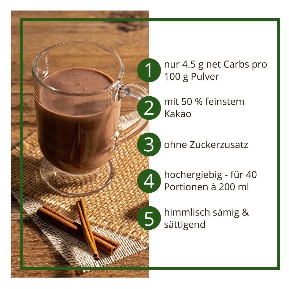 Trinkschokolade ZIMT - Trinkkakao Kakaopulver | low-carb keto | ohne Zuckerzusatz – Bild 2