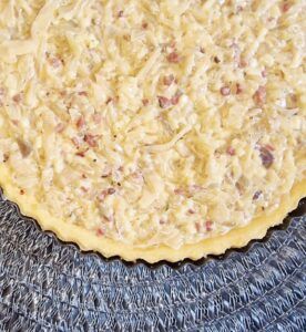 Rezept Kraut Schinken Sahne Quiche low-carb keto glutenfrei