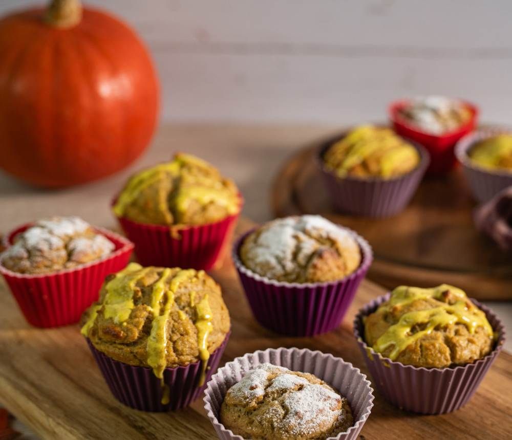 Kürbis Muffins mit Pumpkin Spice low carb keto glutenfrei ohne Zuckerzusatz