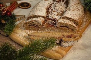 Rezept Pudding-Erdbeer Stollen Weihnachtsgebäck low carb keto glutenfrei