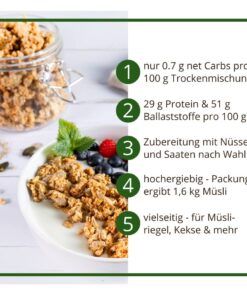 Müslizauber PUR | Basis für Knuspermüsli Granola low carb glutenfrei keto
