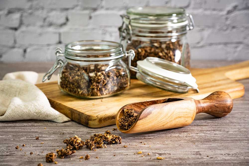 Rezept Müsli-Knuspermüsli Haselnuss-Kakao low-carb keto glutenfrei