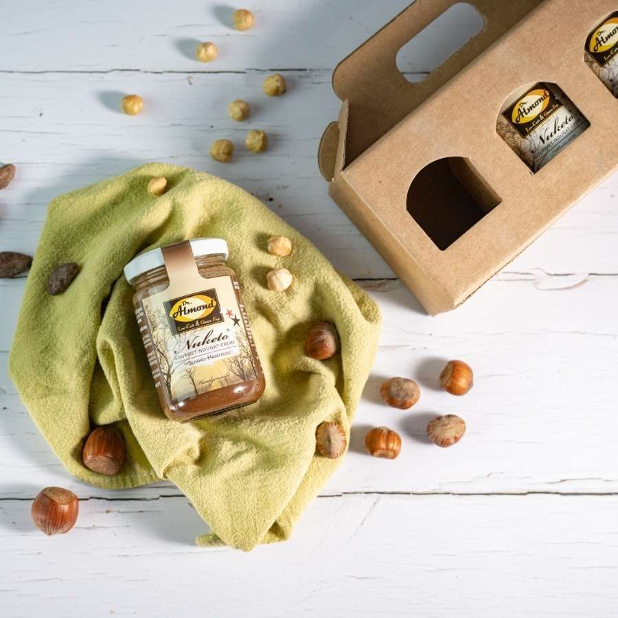 Probierset Nuketo HASELNUSS & MANDEL Gourmet Nougat-Creme low carb keto | 3 Sorten Aufstrich | ohne Zuckerzusatz | ohne Palmöl – Bild 9