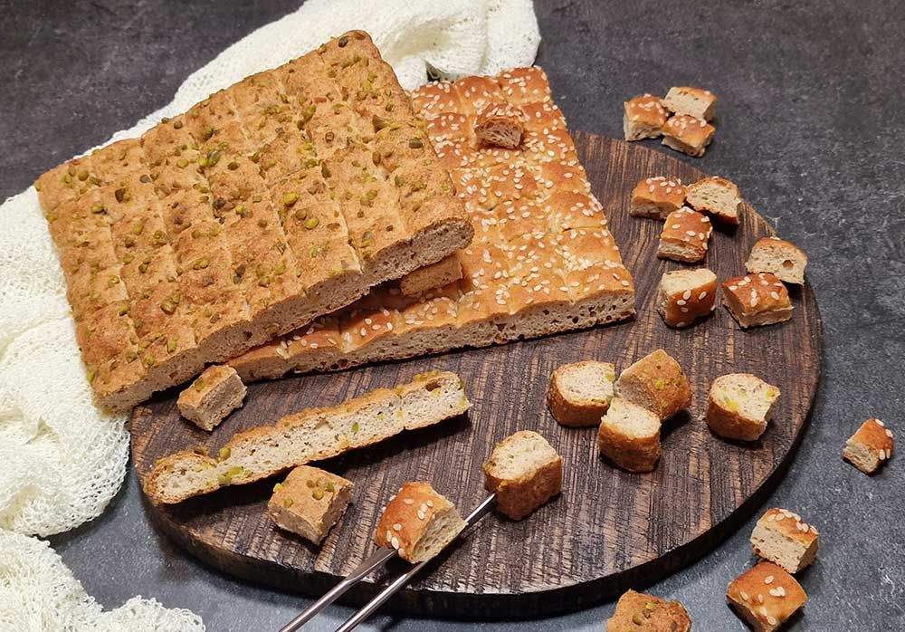 Rezept Fonduebrot - 2 Sorten - low-carb keto glutenfrei