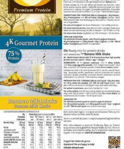 Protein MILCHSHAKE Banane Proteinshake Ketoshake Proteinpulver - Etikett