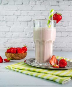 Protein MILCHSHAKE Erdbeer Proteinshake Ketoshake Proteinpulver - fertiges Getränk