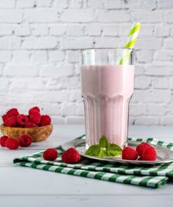 Protein MILCHSHAKE Himbeer Proteinshake Ketoshake Proteinpulver - fertiges Getränk