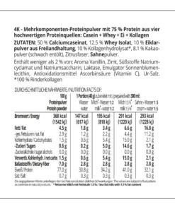 Protein MILCHSHAKE Schokolade Proteinshake Ketoshake Proteinpulver - Zutaten und Nährwerte