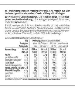 Protein MILCHSHAKE Vanille Proteinshake Ketoshake Proteinpulver - Zutaten Nährwerte